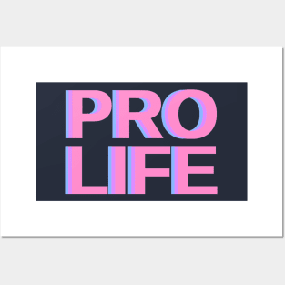 neon pink, purple, blue pro life block letters Posters and Art